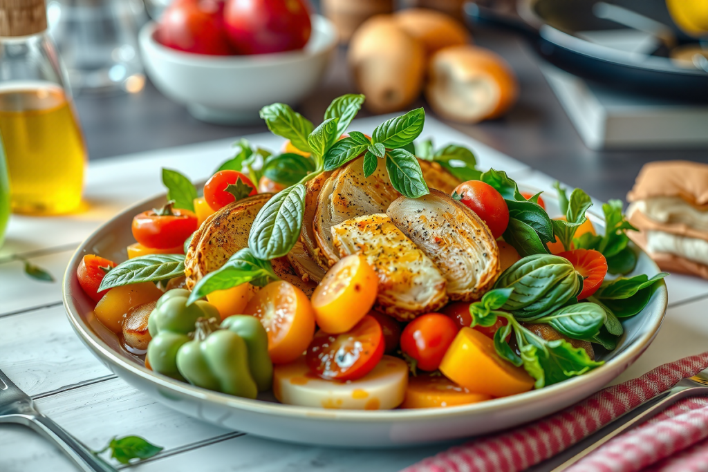 Cena saludable con vegatales