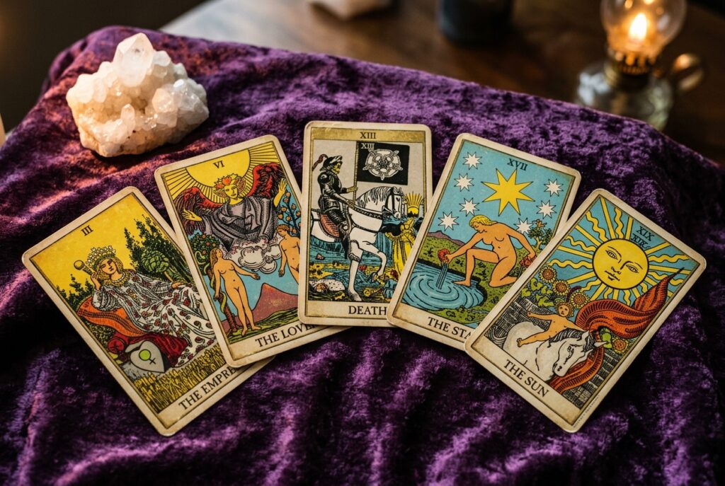 CARTAS TAROT CARTAS TAROT SOBRE LA MESA